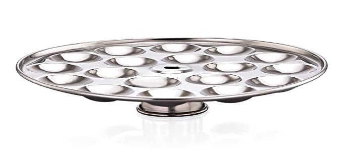 Prithi Home's and Kitchen Prithi Home's and Kitchen thick Gauge Special Mini Idli Maker Stainless Steel | Mini Idli Plate, 1-Pieces, 18 Idlis/Plate 19.5 cm Diameter - Image 4
