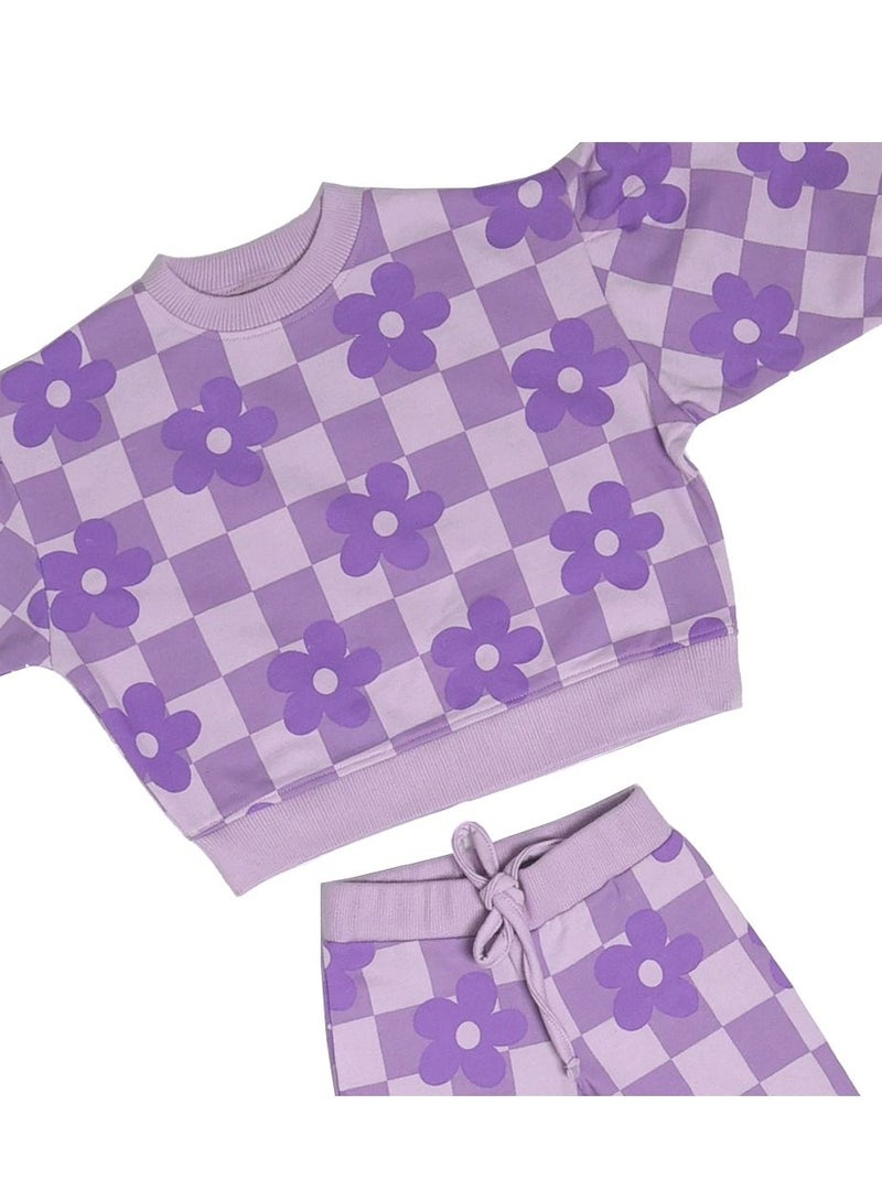 AIKO - Girls Sweat Top and Jogger Set with Floral Print  9-10 Years - Image 3