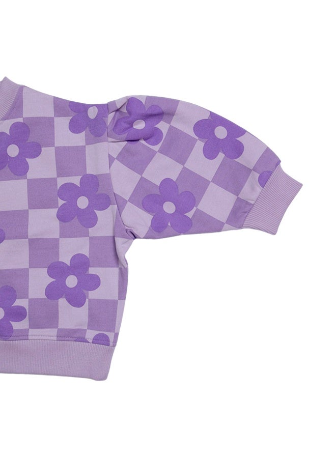 AIKO - Girls Sweat Top and Jogger Set with Floral Print - Image 4