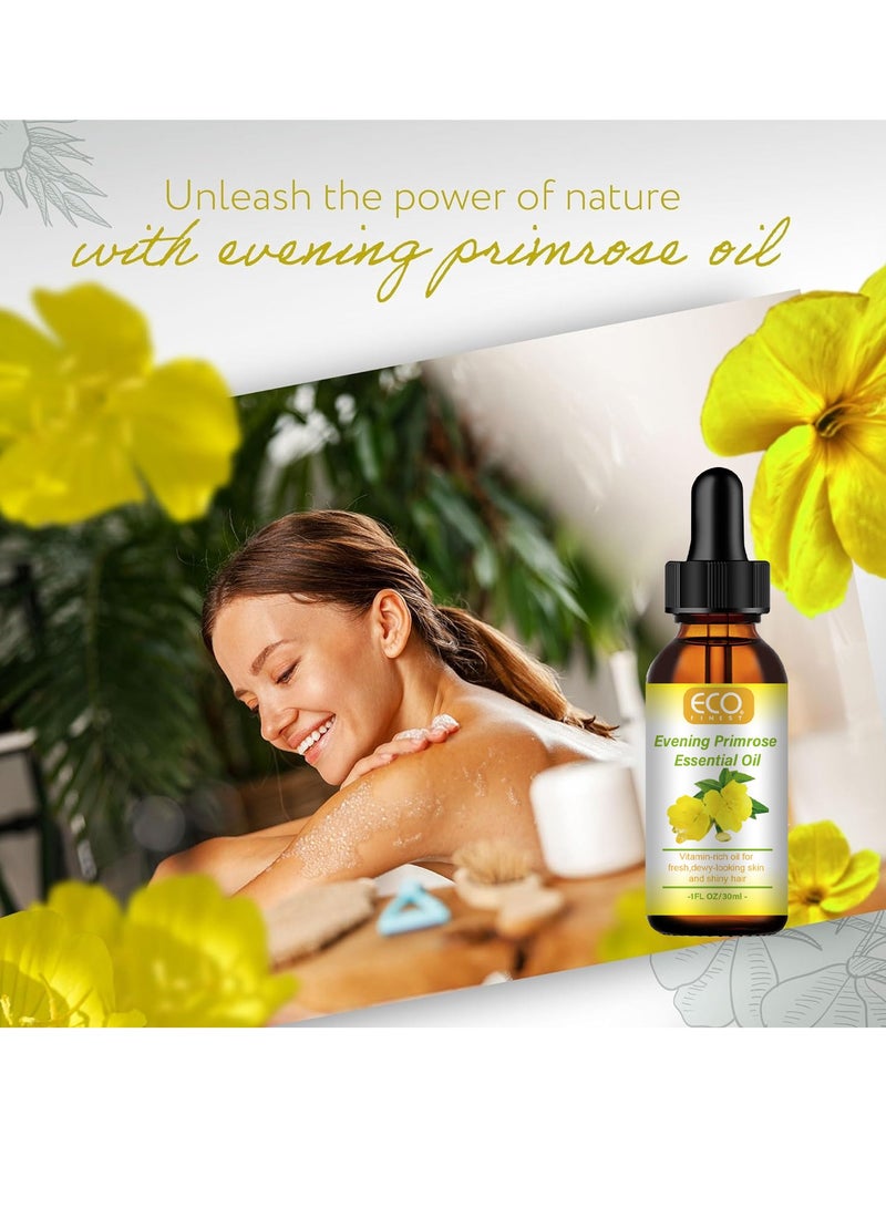 ECO زيت زهرة الربيع المسائية العضوي للوجه، غني بالفيتامينات، ترطيب عميق، مضاد للشيخوخة، يقلل من الخطوط الدقيقة والتجاعيد، يحسن البشرة والشعر، يعزز صحة الشعر، بشرة جميلة، ودعم الأظافر، مكمل غذائي 30 مل - Image 5
