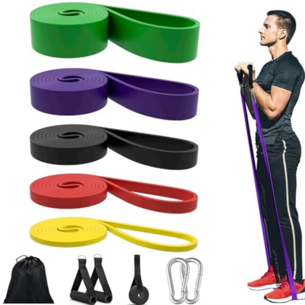 Resistance Bands Set, Exercise Band Pull UP Assist Bands, Stretching Straps, Workout Bands for Calisthenics Equipment, Exercise Bands for Working Out, Muscle Training, Men Women Physical Therapy