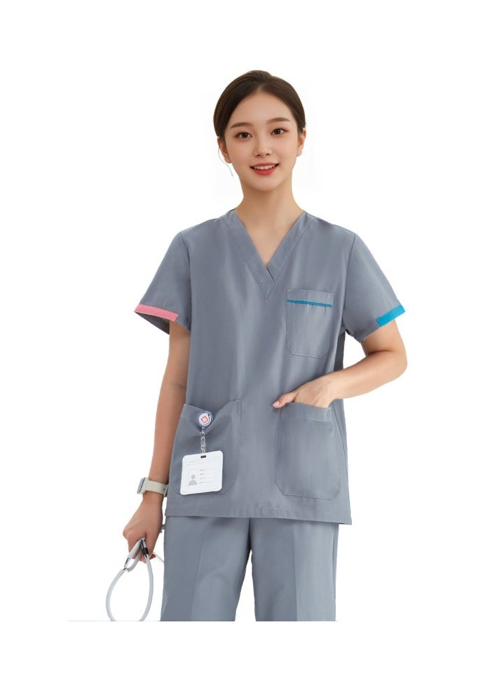 KUYING New V-neck Split Anti Wrinkle Split Medical Uniform  - Image 1