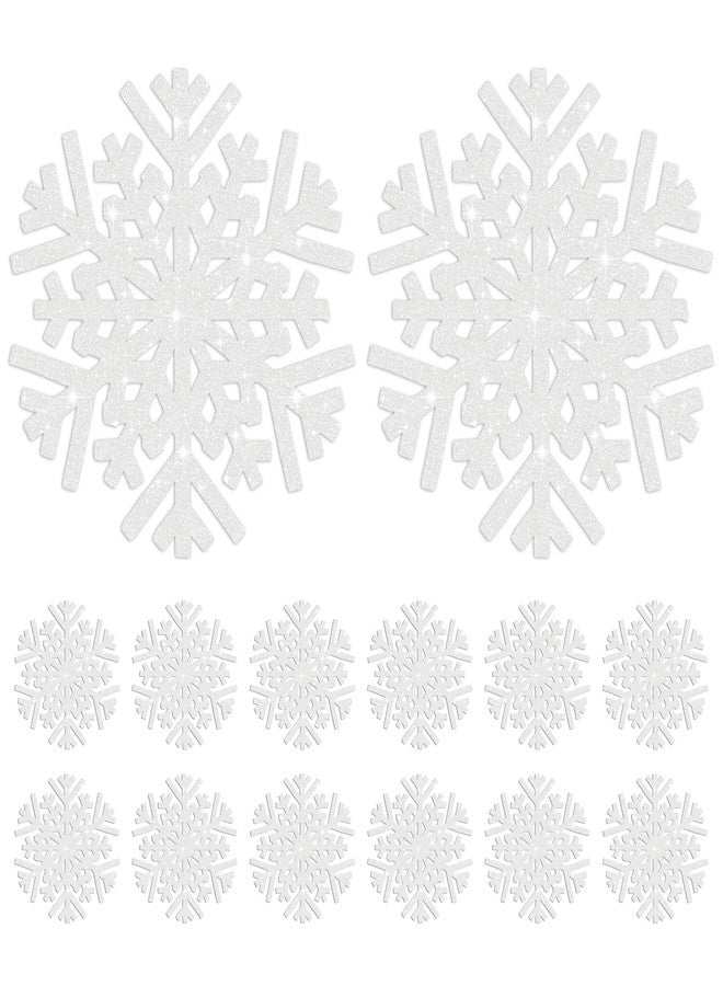 AimFun 60Pcs Snowflake Paper Placemats Christmas Sliver Glitter Disposable Place Mats Winter Round Sparkle Decorative Table Chargers Xmas Snowflake Decoration for Holiday Festival Dining Tableware - Image 1