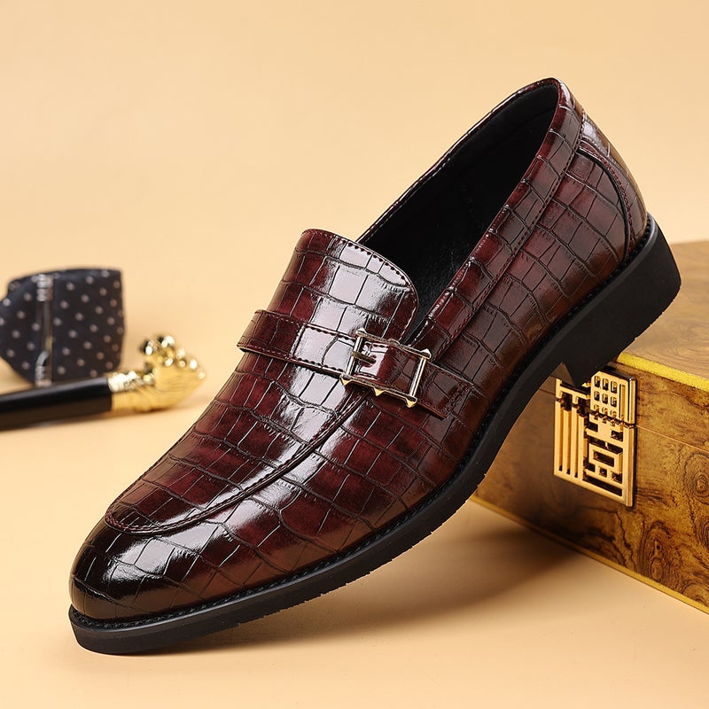 Autumn New Men'S Business Leather Shoes British Style Pointed Toe Loafers Fashionable Casual Hairstylist Trendy Shoes - Image 2