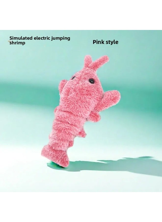 null - Extranet With Big Lobster Jumping Shrimp Simulation Will Move Bite-resistant USB Charging Pet Cat Dog Self-hi Artifact-Color:Rechargeable Jumping Shrimp [lotus Color] - Image 1