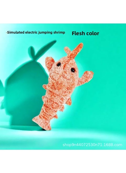 Extranet With Big Lobster Jumping Shrimp Simulation Will Move Bite-resistant USB Charging Pet Cat Dog Self-hi Artifact-Color:Rechargeable Jumping Shrimp [lotus Color]