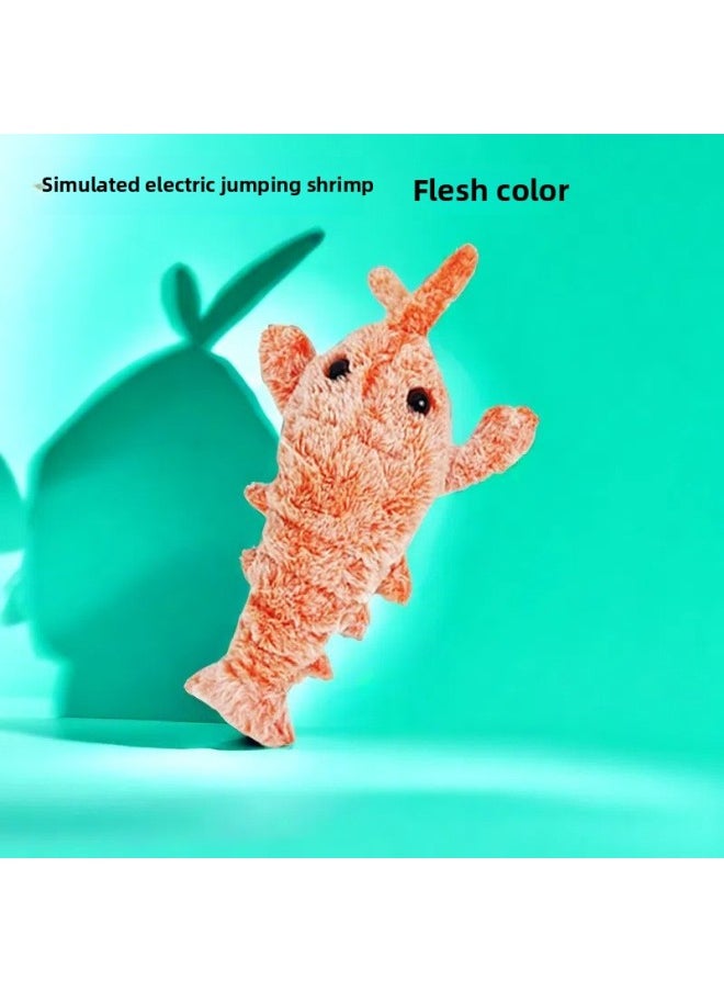 null - Extranet With Big Lobster Jumping Shrimp Simulation Will Move Bite-resistant USB Charging Pet Cat Dog Self-hi Artifact-Color:Rechargeable Jumping Shrimp [lotus Color] - Image 1