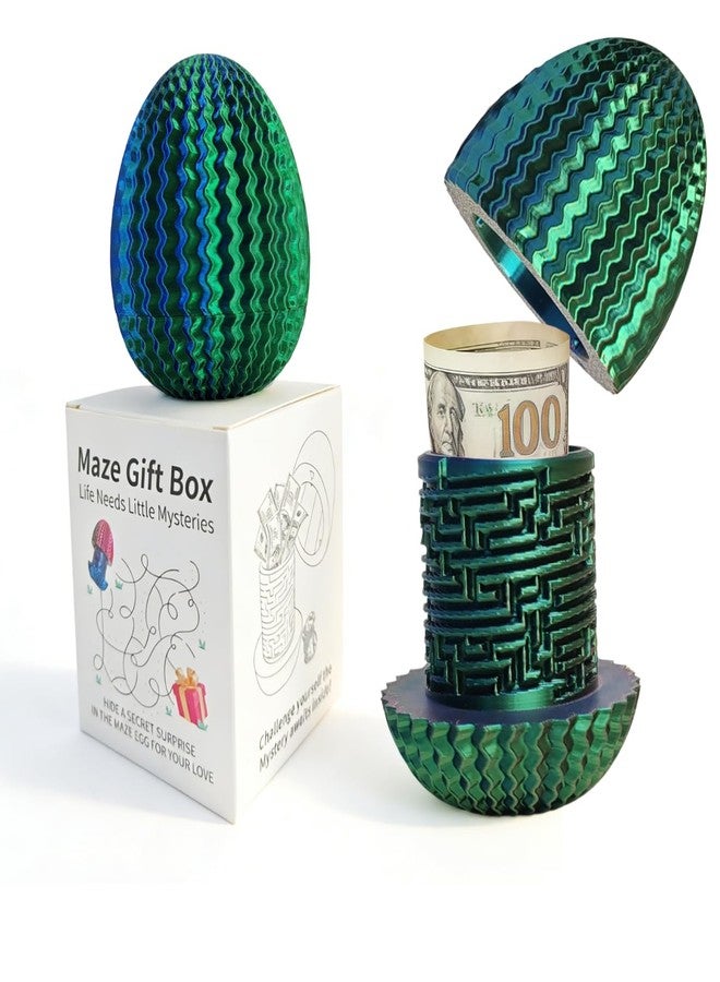 2026 Mystery Maze Gift Box, Money Puzzle Box for Cash,Maze Game with Hidden Compartment, Treasures, Reusable Gift for Adults & Kids,Birthday, Christmas, Halloween, Easter(Red-Green-Blue Gradient) - Image 1