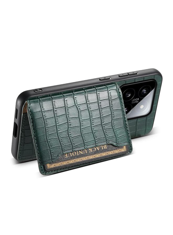 إيروريكس جراب لهاتف Xiaomi 14 بتصميم حقيبة بطاقات من نسيج التمساح مع تغطية كاملة - Image 4