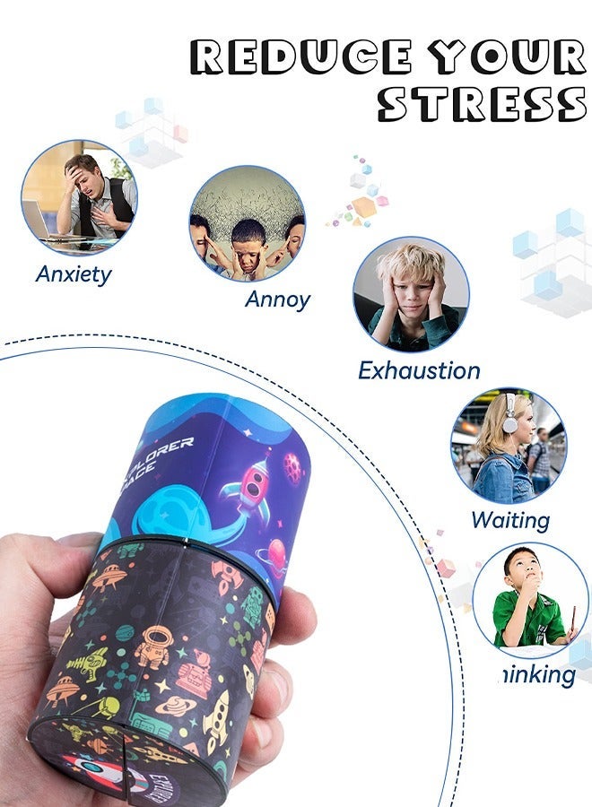 GROIC 2 PCS Rubik's Cube Combo, Infinity Fidget Toy, Magnets Transforms 3D Geometric Space Dinosaur Pattern Hand-Held Magic Toys Finger Spinner - Image 4