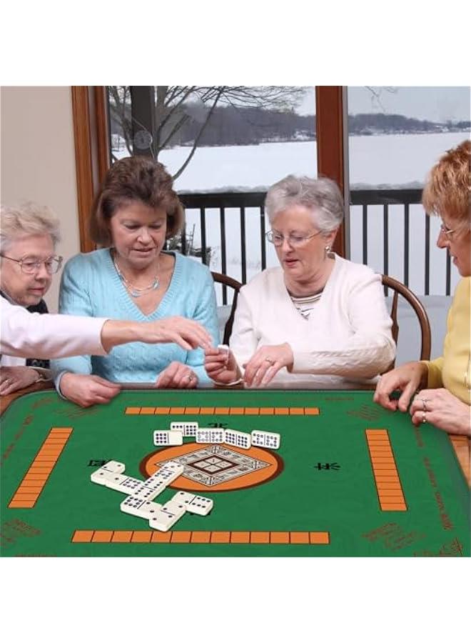 Mahjong Mat, Noise Reduction Non-Slip Mahjong Mat for Table, 32.4 * 32.4 Inch Mahjong Table Mat for Poker, Board Table Mat, Dominoes, Tile,Card Games (Green)  - Image 3