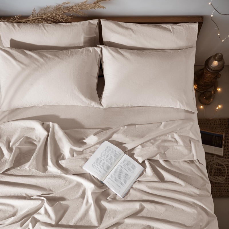 LBRO2M 100 Pure Linen Sheet Set Deep Pocket Up to 16 Bed Sheets Sets Natural Flax Beddings Soft Breathable Comfortable for All Seasons 6 Pcs Sheet Set Queen Size Linen - Image 2