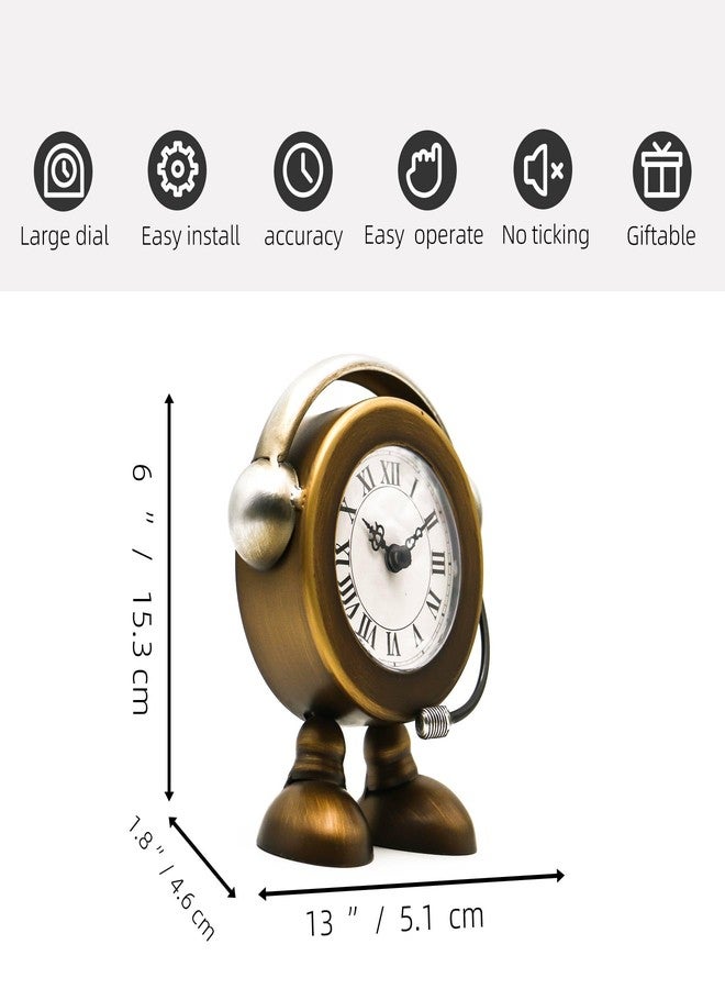 YOUKI Metal Robot Table Clock,Desk Shelf Clocks - Image 2