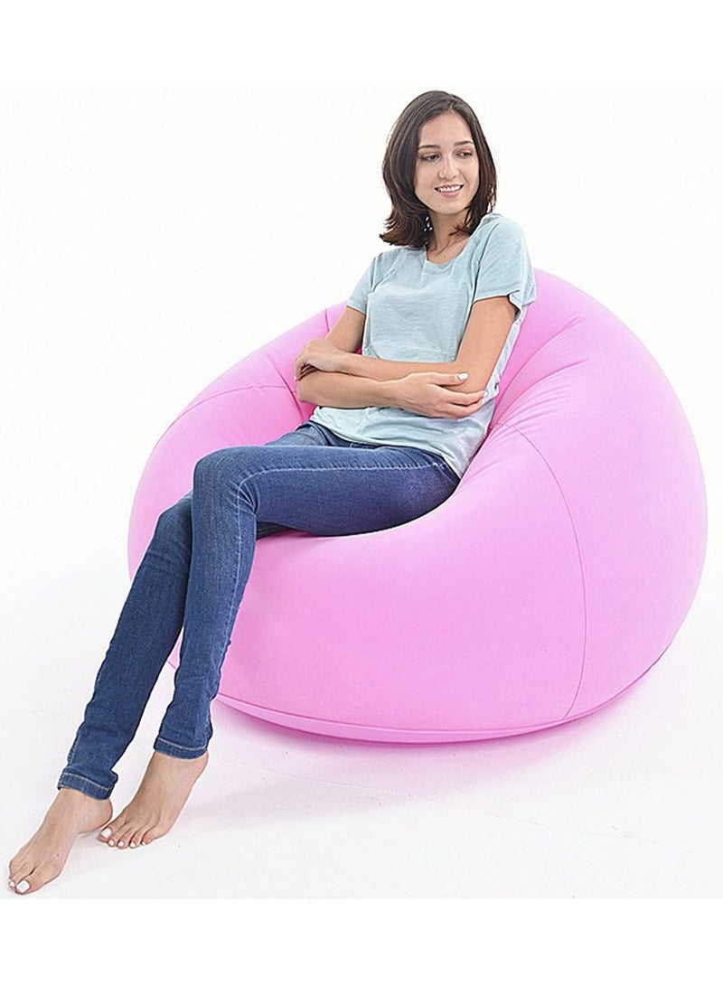 DubaiGallery أريكة قابلة للنفخ، كرسي قابل للنفخ صديق للبشرة وصديق للبيئة، أريكة قابلة للنفخ محمولة ومقاومة للاهتراء، غرفة النوم، الشرفة، وردي - Image 1