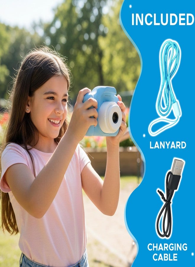 أن أتش آر كاميرا رقمية صغيرة للأطفال من إن إتش آر، بدقة 3 ميجابكسل وتسجيل فيديو عالي الوضوح 1080 بكسل، مع شاشة 2 بوصة، تدعم ذاكرة 32 جيجابايت، قابلة لإعادة الشحن عبر منفذ USB، هدية تعليمية للأولاد والبنات (أزرق، 3 سنوات فأكثر). - Image 5