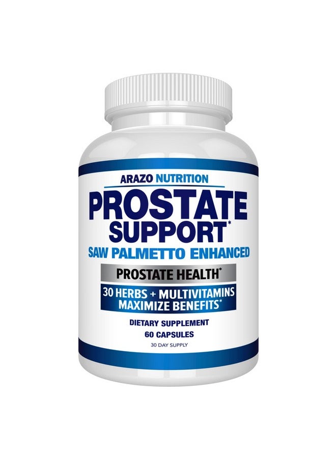Arazo Nutrition - Prostate Supplement Saw Palmetto + 30 Herbs Reduce Frequent Urination Reduce Hair Loss Support Stamina Single Homeopathic Herbal Extract Health Supplements Capsule Or Pill - Image 1