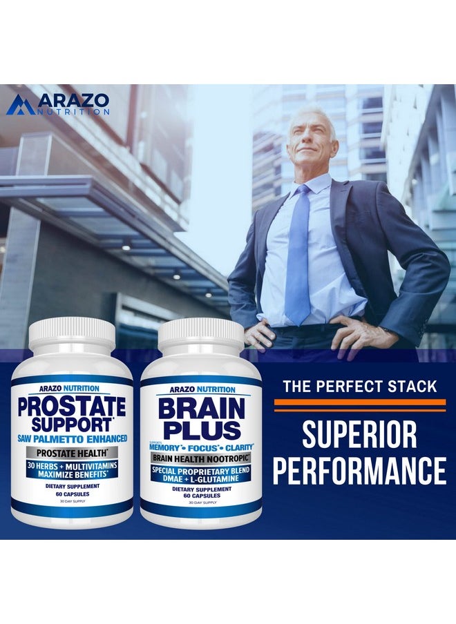 Arazo Nutrition - Prostate Supplement Saw Palmetto + 30 Herbs Reduce Frequent Urination Reduce Hair Loss Support Stamina Single Homeopathic Herbal Extract Health Supplements Capsule Or Pill - Image 1