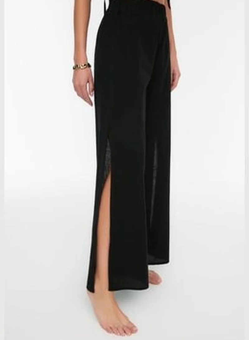 trendyol Black 100% Cotton Trousers with Slits TBESS21PL0493.