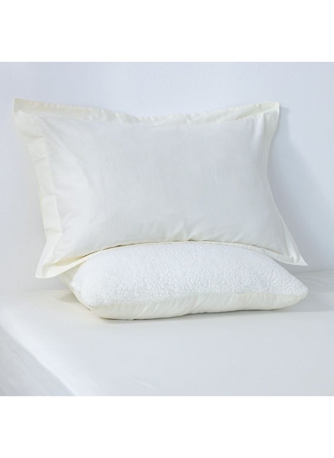 DANUBE HOME Bliss 2 - Pieces Cotton Pillow Case Set - White - 50x75 cm | 100% Cotton - 144 Thread Count Decorative Throw Pillowcase Set For Couch Sofas  - Image 3