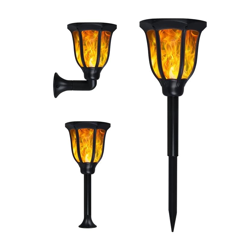 kh Solar Lights Outdoor Waterproof Dancing Fire Mashaal Flame Light, Wall Mount 3 Option to Install Landscape Lighting Dusk to Dawn Auto On/Off Security Torches - Image 1