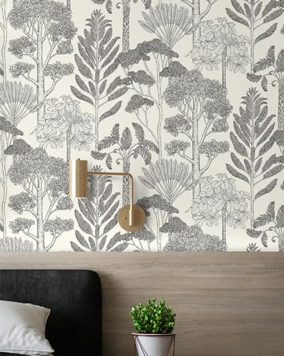 Lativo Forest Vintage Peel and Stick Wallpaper for Bathroom Waterproof Boho Contact Paper for Cabinets/Drawers Tree Self Adhesive Removable Wallpaper for Bedroom Retro Farmhouse Vinyl 17.3inW 393inL - Image 1