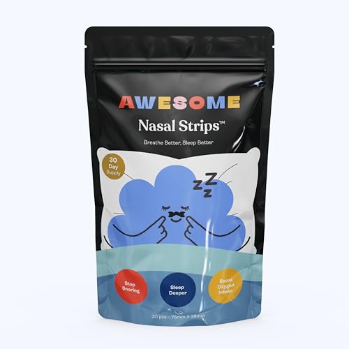 Awesome Nasal Strips for Better Breathing and Snoring, Improve Oxygen Intake, Enhances Sleep and Athletic Performance, Sweat-Resistant, Strong Hold, Skin Safe, CDSCO Approved, 30 Strips - AWESOME Nasal Strip_Pack Of 1 - Image 2