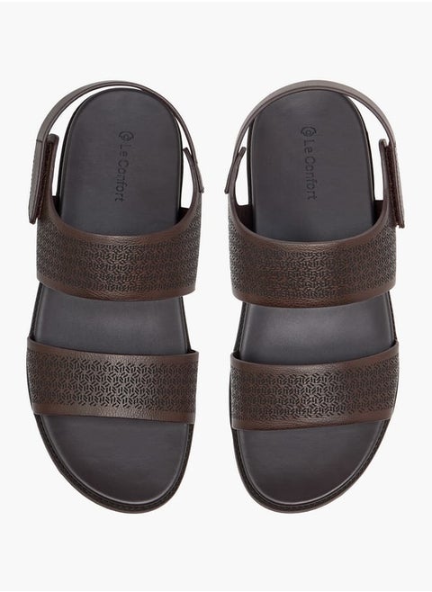 Men's Textured Sandals with Hook and Loop Closure