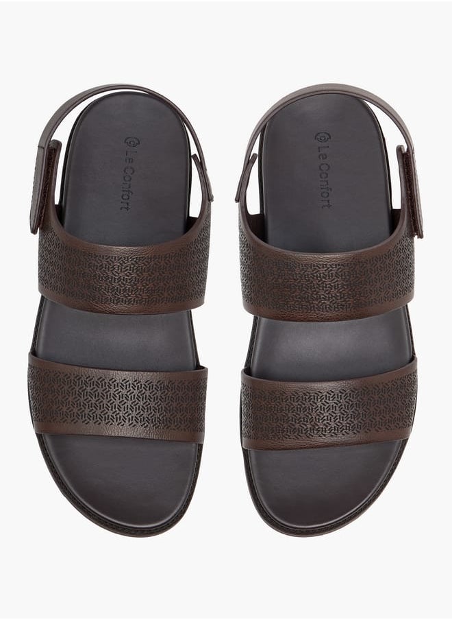 Le Confort Men's Textured Sandals with Hook and Loop Closure  - Image 1