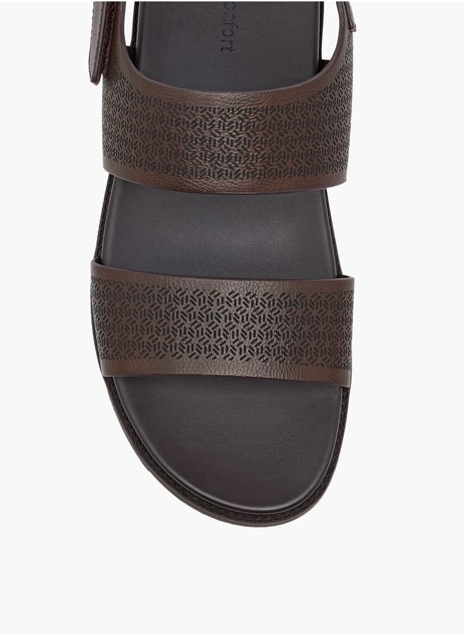 Le Confort Men's Textured Sandals with Hook and Loop Closure  - Image 3