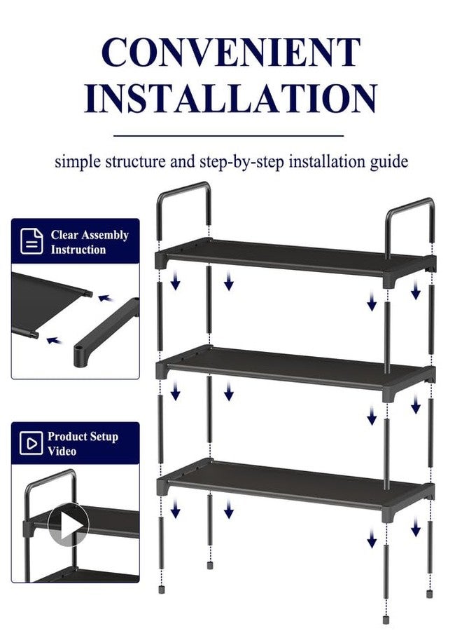 Kitsure Shoe Rack for Closet, Sturdy Shoe Storage for Entryway, Space-Saving Shoe Rack Small and Shoe Shelf, 27.6" Wide, Black - Image 5