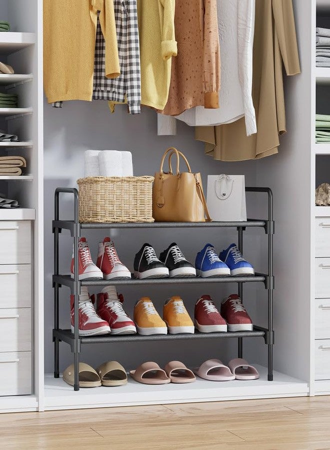 Kitsure Shoe Rack for Closet, Sturdy Shoe Storage for Entryway, Space-Saving Shoe Rack Small and Shoe Shelf, 27.6" Wide, Black - Image 3