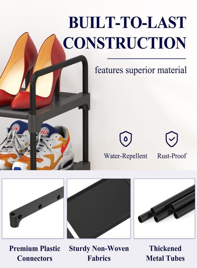 Kitsure Shoe Rack for Closet, Sturdy Shoe Storage for Entryway, Space-Saving Shoe Rack Small and Shoe Shelf, 27.6" Wide, Black - Image 4
