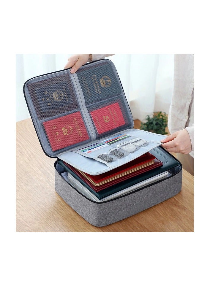 Document Storage Bag, Large Capacity, Waterproof File Organizer for Certificates, Passports, Cards - Image 1