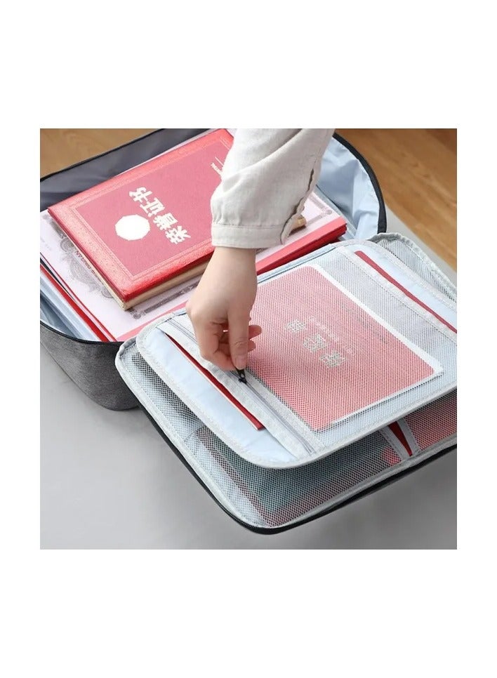 Document Storage Bag, Large Capacity, Waterproof File Organizer for Certificates, Passports, Cards - Image 4