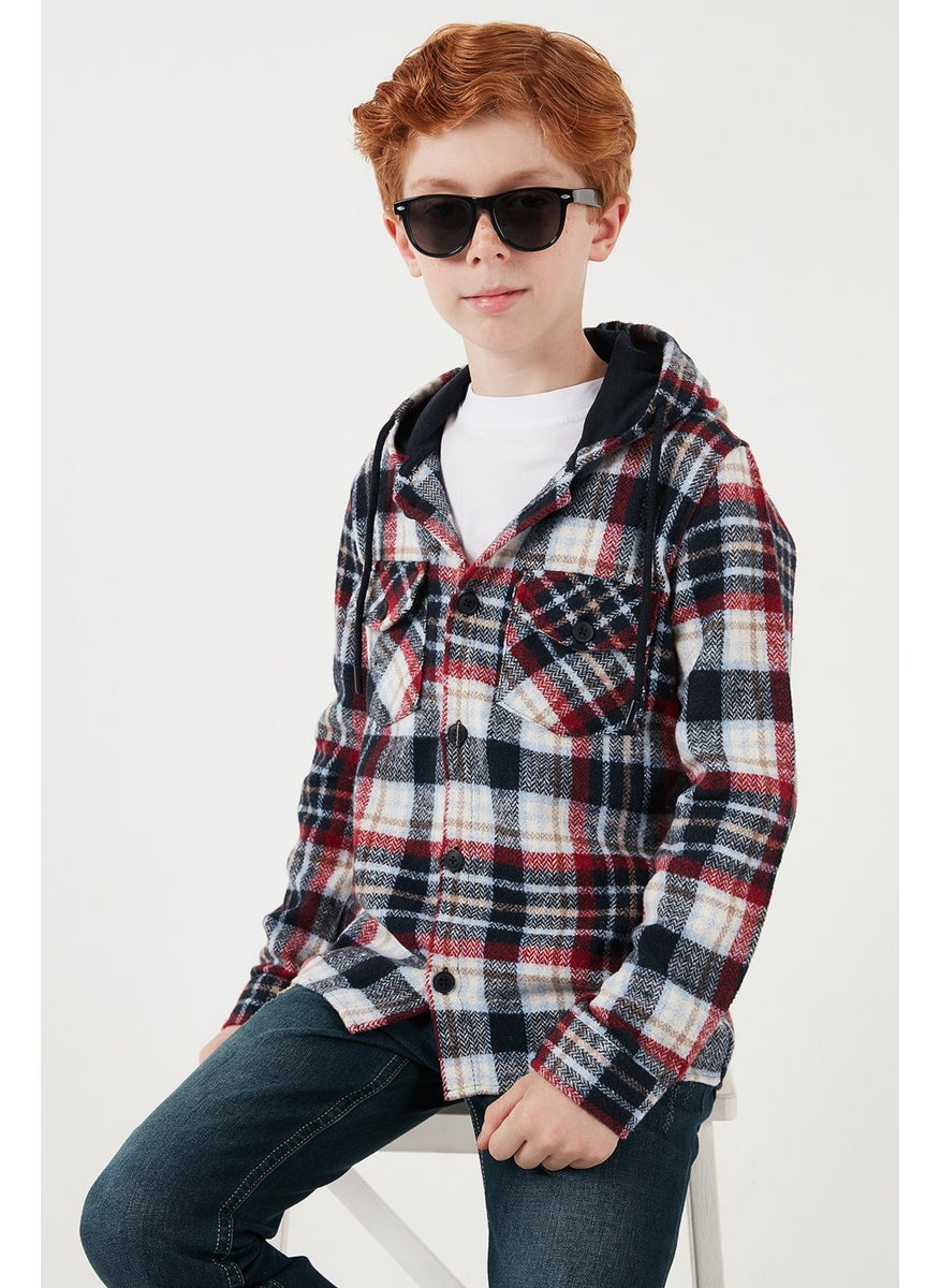 Hooded Double Pocket Plaid Winter Lumberjack Shirt Boy's Shirt CF24W81778 - pzsku/Z91139A77CFACE7ED406AZ/45/_/1741264687/2570b57f-1ca7-4832-aa23-64fe83fc9de6