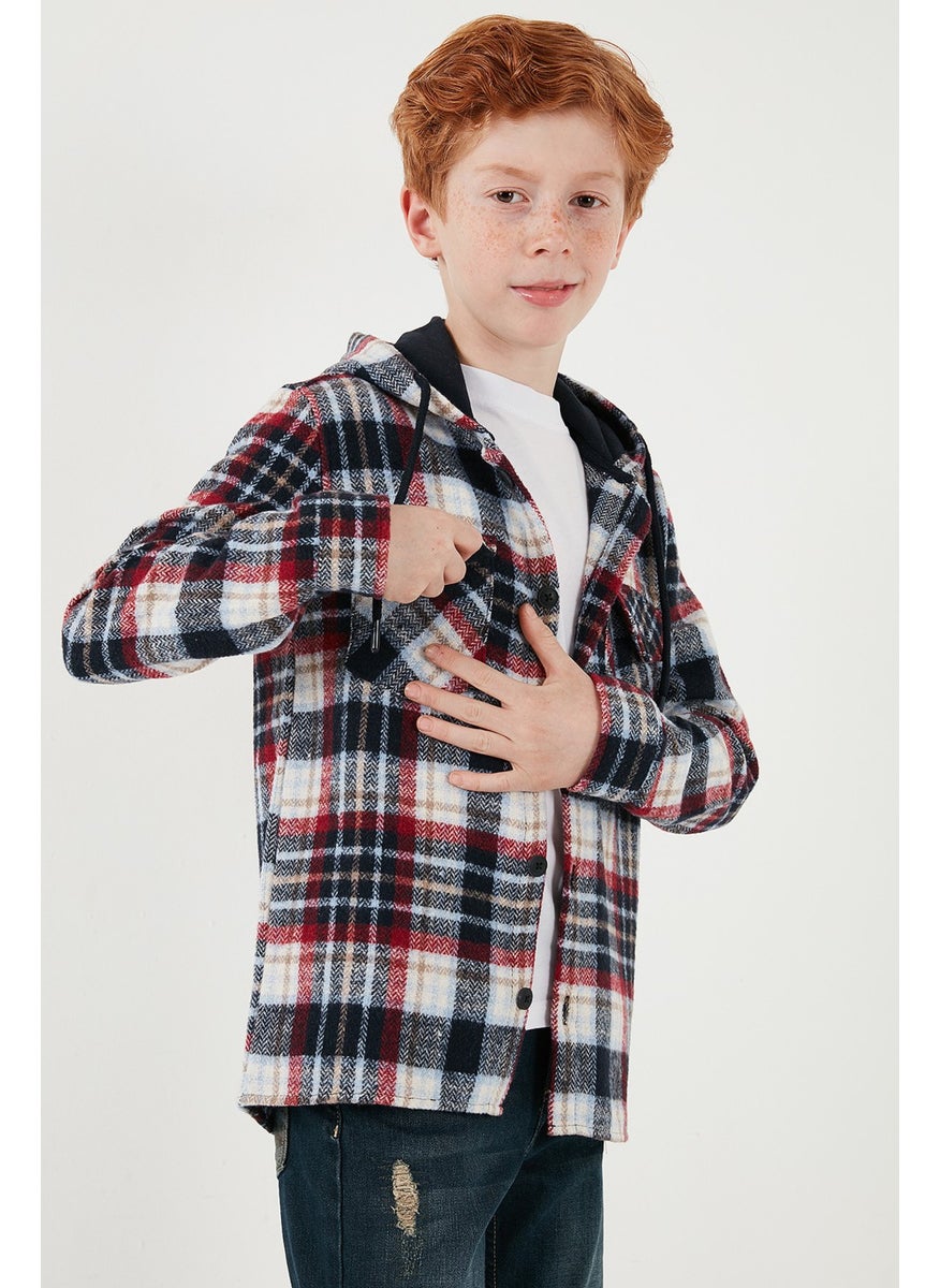 Hooded Double Pocket Plaid Winter Lumberjack Shirt Boy's Shirt CF24W81778 - pzsku/Z91139A77CFACE7ED406AZ/45/_/1741264688/2eaf70bb-402a-4097-8fe3-7303b22f51b8