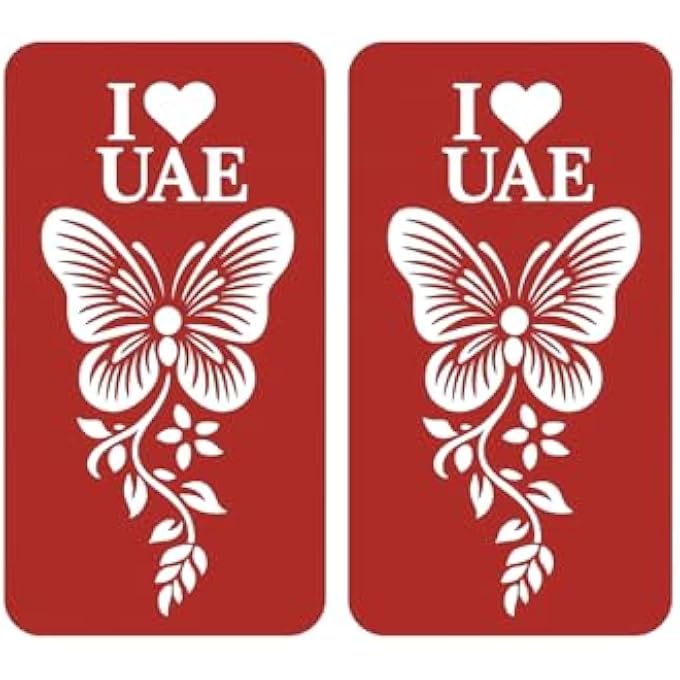FAM UAE NATIONAL DAY MEHNDI STENCIL  EASY HENNA STICKER FOR KIDS & WOMEN | I UAE, FLAG & ARABIC CALLIGRAPHY DESIGNS | NATIONAL DAY HAND TATTOO (DESIGN 1) - Image 3