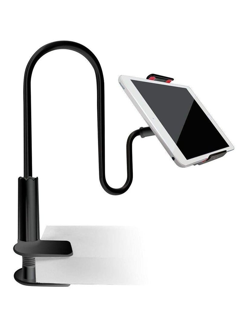 ELTRAZONE Tablet Cellphone Stand Holder,Gooseneck Lazy Bracket For 4-10.6 Inches Iphone Ipad Gps Samsung Lg Blackberry Devices,360 Degree Rotating,27.5" Flexible Arm - Black - Image 1