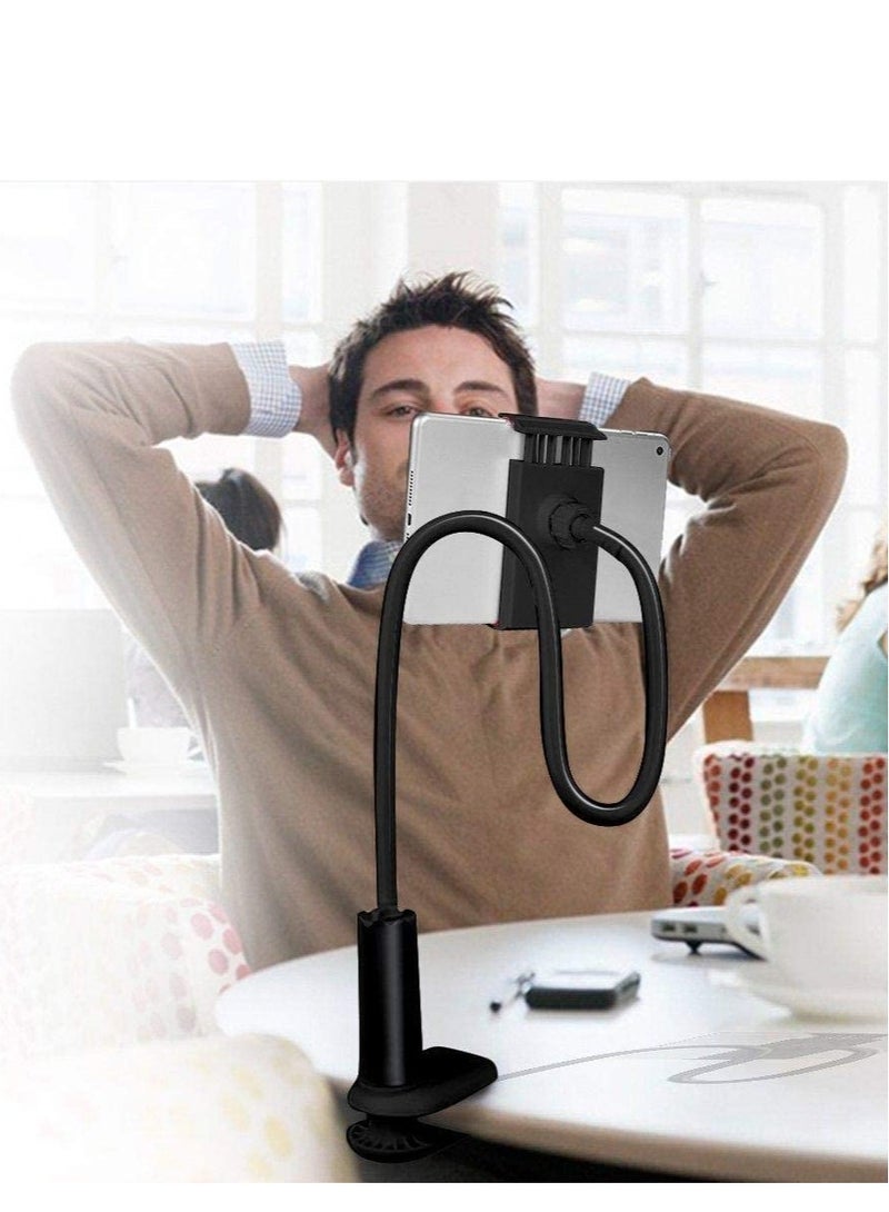 ELTRAZONE Tablet Cellphone Stand Holder,Gooseneck Lazy Bracket For 4-10.6 Inches Iphone Ipad Gps Samsung Lg Blackberry Devices,360 Degree Rotating,27.5" Flexible Arm - Black - Image 2