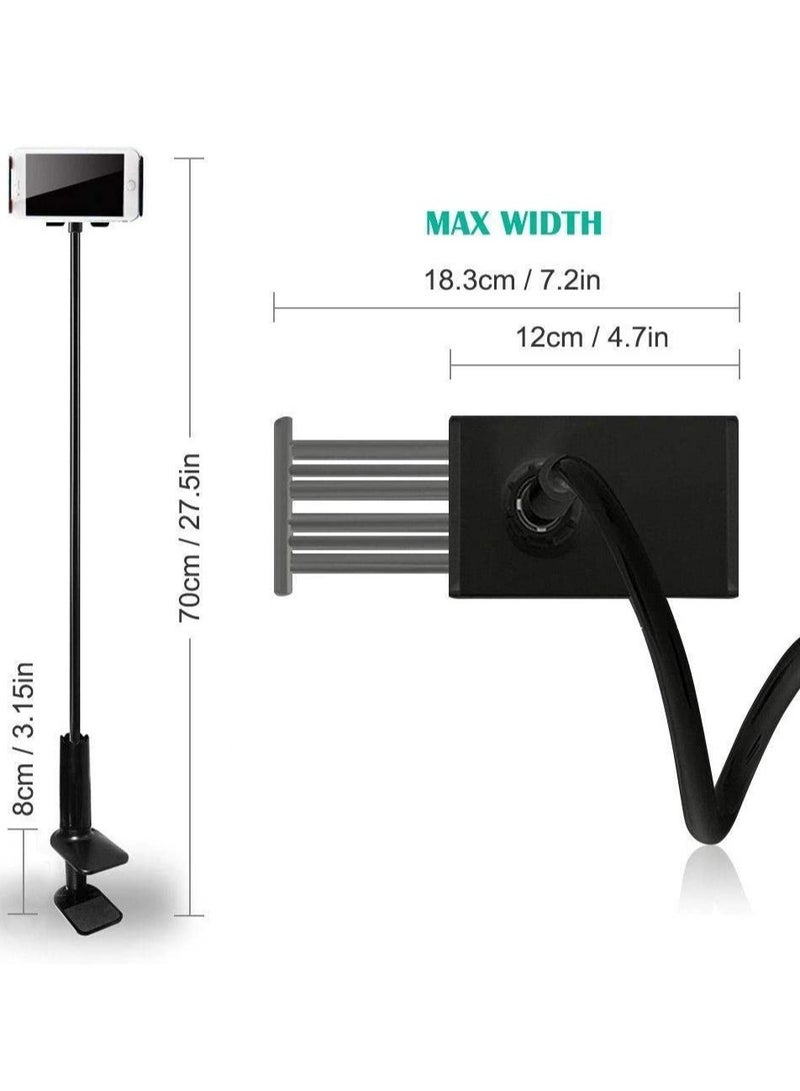 ELTRAZONE Tablet Cellphone Stand Holder,Gooseneck Lazy Bracket For 4-10.6 Inches Iphone Ipad Gps Samsung Lg Blackberry Devices,360 Degree Rotating,27.5" Flexible Arm - Black - Image 3