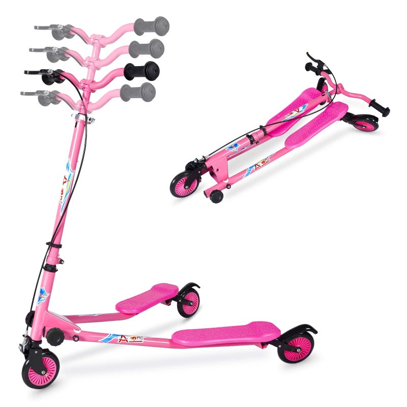 AODI Kids Swing Scooter 3 Wheels Drifting ScooterWiggle Scooters with Adjustable Height Foldable for BoysGirlAges 512 Years - Image 2