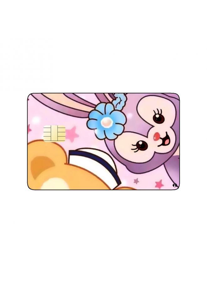 RKN PRINTED BANK CARD STICKER Cute Bunny And Bear Drawing - Image 1