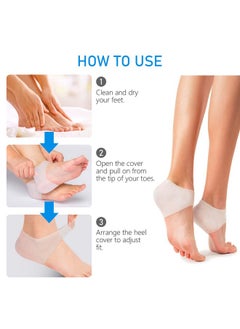 Dr.Pedi Dr.Pedi Gel Heel Sleeves Spur Relief Cushion Sleeve Unisex Silicone Moisturizing Heel Sock Protector Dry Cracked Skin Pain Repair Pedicure Reduce Pains of Plantar Fasciitis  - Image 5