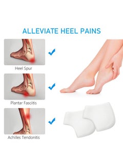 Dr.Pedi Dr.Pedi Gel Heel Sleeves Spur Relief Cushion Sleeve Unisex Silicone Moisturizing Heel Sock Protector Dry Cracked Skin Pain Repair Pedicure Reduce Pains of Plantar Fasciitis  - Image 2