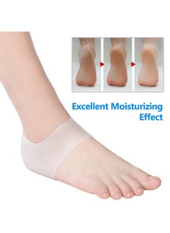 Dr.Pedi Dr.Pedi Gel Heel Sleeves Spur Relief Cushion Sleeve Unisex Silicone Moisturizing Heel Sock Protector Dry Cracked Skin Pain Repair Pedicure Reduce Pains of Plantar Fasciitis  - Image 3