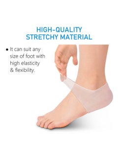 Dr.Pedi Dr.Pedi Gel Heel Sleeves Spur Relief Cushion Sleeve Unisex Silicone Moisturizing Heel Sock Protector Dry Cracked Skin Pain Repair Pedicure Reduce Pains of Plantar Fasciitis  - Image 4