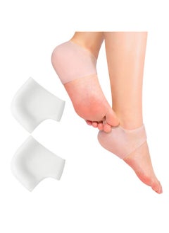 Dr.Pedi Dr.Pedi Gel Heel Sleeves Spur Relief Cushion Sleeve Unisex Silicone Moisturizing Heel Sock Protector Dry Cracked Skin Pain Repair Pedicure Reduce Pains of Plantar Fasciitis  - Image 1