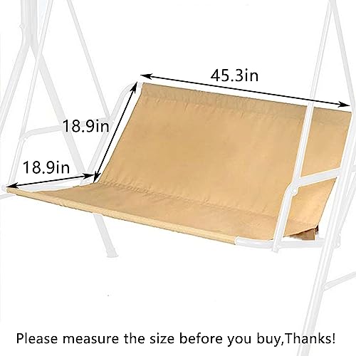 Typutomi Swing Seat Cover Replacement, 600D Thickened Oxford Waterproof Chair Bench Replacement Cover Outdoor Swing Cushion Cover for 2/3 Seat Patio Garden Swing Chair(Beige, S - 45.3x18.9x18.9in) - Image 3