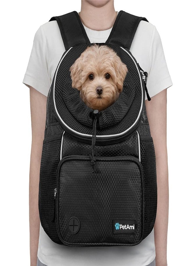 PetAmi Adjustable Dog & Cat Chest Carrier Backpack, Ventilated for Hiking, Camping & Travel, Max 10 lbs, Black - Image 2