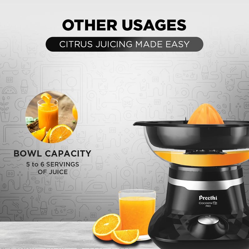Preethi Cocosta Pro KP002 Coconut Scraper&Citrus Juicer,100% Safe Dual Protection Scraper With Safety Switch&Silicon Cap,Spillage Free Collection Bowl,100 Watts,2Yr Guarantee,Lifelong Free Service - Image 3